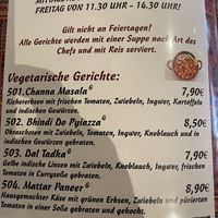 Vegetarian set lunch options, first 3 available vegan  at Gorkha in Hannover