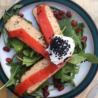 smoked tofu starter at Our Lizzy Cookery Courses in Malvern