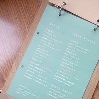 Coffee menu at PUCK specialty coffee in Nijmegen