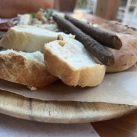 Humous and bread  at Green Frog in Zakynthos