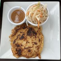Vegan Bean and Cheese Pupusa  at Taqueria La Patrona in Virginia Beach