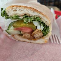 Chckn poboy with sweet chili sauce at Boon Cafe in Norridge