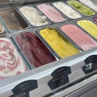 Half of the case is Ⓥ   at Innocent Ice Cream Parlour in Vancouver