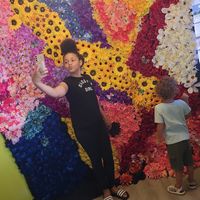 Selfie wall!!! at Mike's Vegan Grill in Greensboro