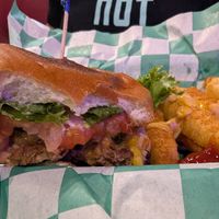 Burger clasico at Mike's Vegan Grill in Greensboro