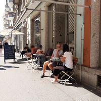 Outdoor seating at Café Nord in Luzern