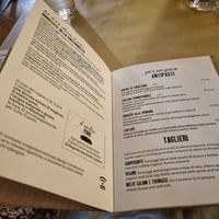Menu at Il Rovescio in Bologna