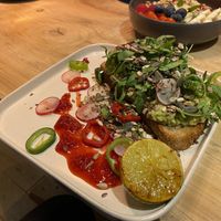 Avocado on toast - superb!  at Olive in Thurso