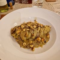 Tagliatelle vegan, porcini e nocciole at Vis à Vis cucina&eventi in Orvieto