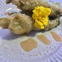 Zucchini flowers (not OK)  at Bootleg Social Lounge in Paddington