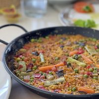 Paella vegana  at Izaro in Bermeo