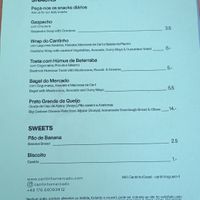 Menu 01 at Cantinho do Mercado in Vila Nova De Milfontes