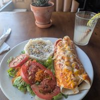 Enchiladas and homemade lemonade. at Cantinho do Mercado in Vila Nova De Milfontes