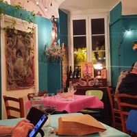 Interior of bistro at Amaranto Bistrot in Finale Ligure