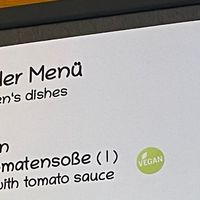 Menu (small dishes for kids)  at Marksburg in Braubach