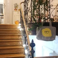 Interior staircase at Verv Kitchen in Bucharest