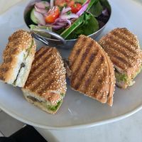 Avocado mushroom Jerusalem toast at Grand Café in Hollywood