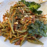 Spinach and Brocolli pasta   at Unwine'd in Marsalforn