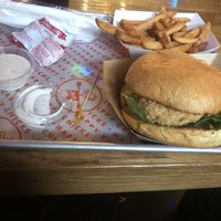 Vegan chick sandwich   at Happy Chicks in Austin