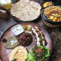 Saturday lunch dish and cazuela de frijol  at AMA in Medellin