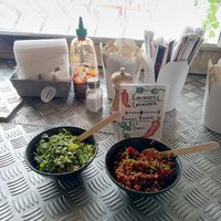 fresh cilantro & chili at your disposal at Wok Ski Val Thorens in Hauteluce