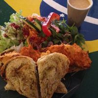 lunch plate and smoothie at Cafe Hangmattan in Gothenburg