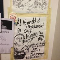flyers at Cafe Hangmattan in Gothenburg