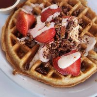 Breakfast waffle at Nectarine Grove in Encinitas