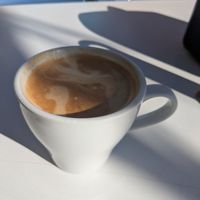 Rose latte with almond milk at Nectarine Grove in Encinitas