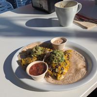 Vegan breakfast tacos at Nectarine Grove in Encinitas