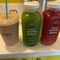 Amazing core shake and had to buy my two favorite fully rooted juice get your glow and ritual greens   at Wildflour Vegan Bakery and Juice Bar in Pawtucket