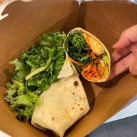 Buffalo Tempeh Wrap GF  at Wildflour Vegan Bakery and Juice Bar in Pawtucket