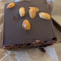 Chocolate peanut butter brownie at Wildflour Vegan Bakery and Juice Bar in Pawtucket