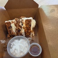 Vegan carrot cake (NOT gluten-free) at Wildflour Vegan Bakery and Juice Bar in Pawtucket