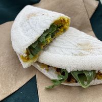 Brazilian crepes with scramble tofu.  at Om Plante in Magog