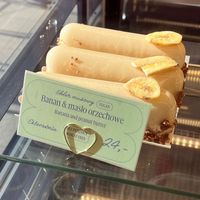 Banana & peanut butter eclair. at Eklerownia in Gdansk