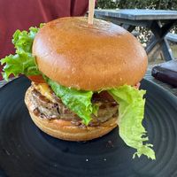 House made burgerrs  at Hip Vegan in Ojai