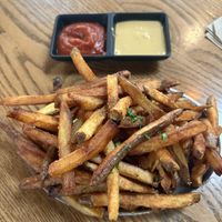 Fries with homemade dipping sauce were AMAZEBALLS!!  at Hip Vegan in Ojai
