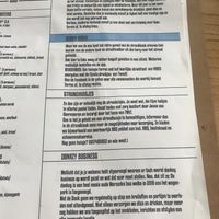 Menu at Strandpaviljoen Twaalf in Den Hoorn