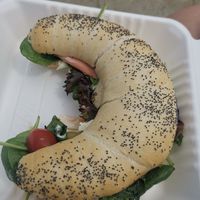 Ham and cheese polish croissant at The Bay Vegan Deli Coffee House in Sandown