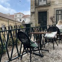 Outside Sitting at Break Sé in Lisbon