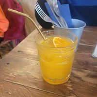 Orange juice at Break Sé in Lisbon