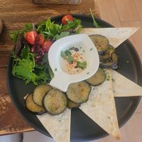 Eggplant toast at Break Sé in Lisbon