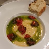 Hummus with wonderful bread. at Touli in Imperia