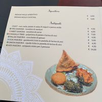 Menu antipasti at Raja in Prato