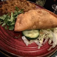 Samosas (made vegan)  at Kontrast Ghee by the Sea in Malmo