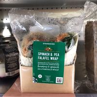 New spinach and pea falafel wrap with vegan cheese. Really tasty! at Starbucks Coffee in Sittingbourne