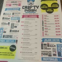 Menu at The Crafty Indian in Shipley