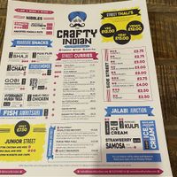 New menu   at The Crafty Indian in Shipley