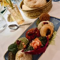 Mixed vegan mezze platterrs  at Elissar in Vienna